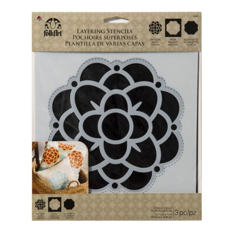 Flower Stencil FolkArt Home DÃƒâ€ÃƒÂ¸ÃŽÂ©cor
