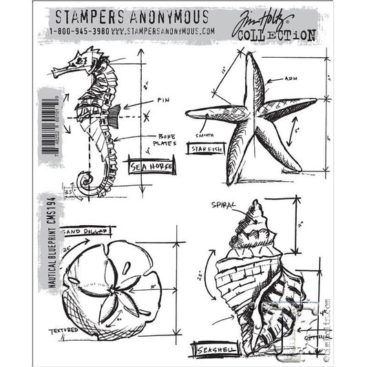 Tim Holtz - Nautical Blueprint- Stamp