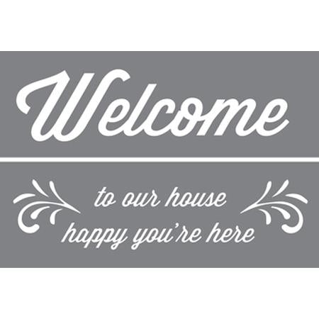 DecoArt Happy You're Here 6"x18" 2 pack set Stencil