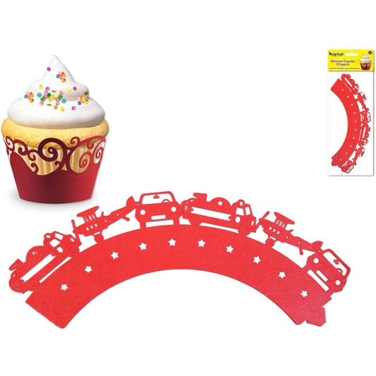 Cupcake Wrappers Boys Toys Red3 x packs of 6