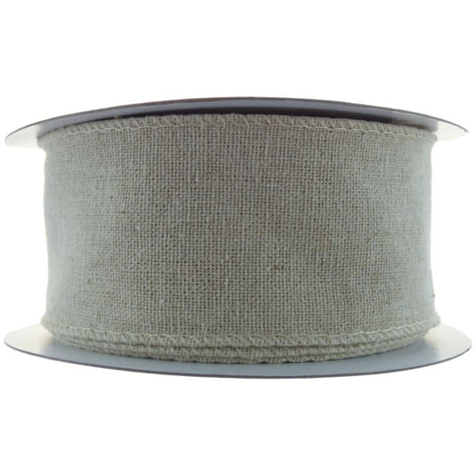 Wired Edge Organza Ribbon 50mm x 10m Natural No.02