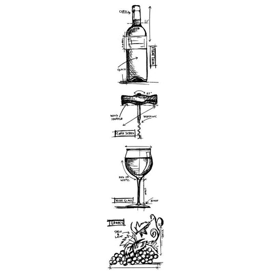 Tim Holtz - WINE BLUEPRINT STRIP- Stamp