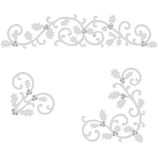 Holly and Swirl Embellishment Sweet Dixie Die