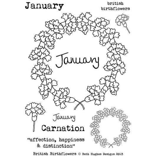 BH British Birth flowers January