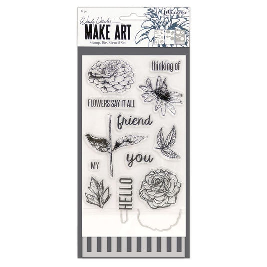 Wendy Vecchi Stamp Die Stencil Set Flowers Say It All