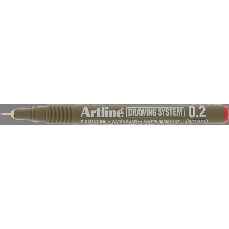 EK232 0.2 Drawing Pen red Sold in boxes of 12s
