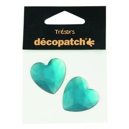 Pack of 2 hearts, 3cm  Blue