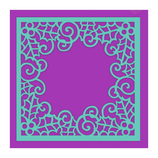 SD Swirling Holly Frame
