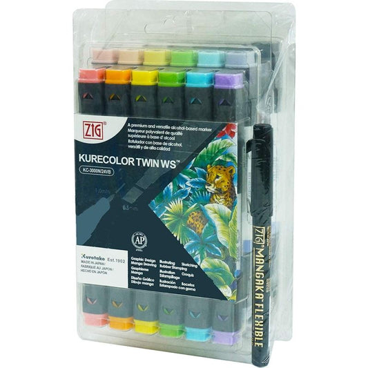 Zig Kurecolor Twin Ws x24 Set24 Colour Set