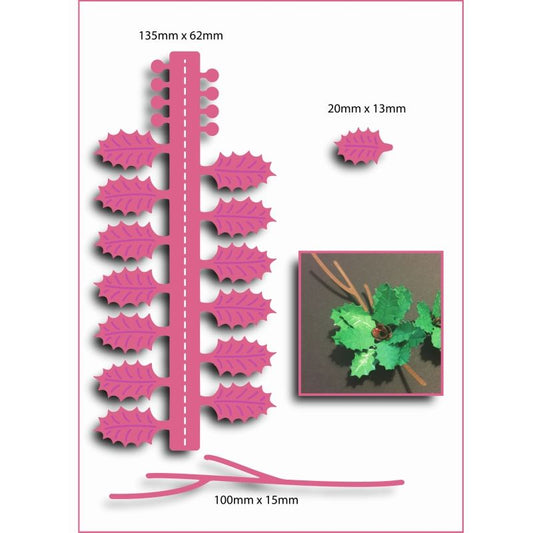SCC Holly Sprig - Large Christmas Flowers & Foliage Collection